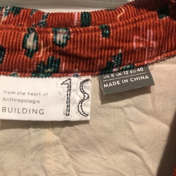 Anthropologie Corduroy Shirt, Building 18, Size 8, M - Picture 4 of 6